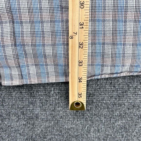 Cutter & Buck Blue Gray Plaid Long Sleeve Button Up Shirt Men’s Big 4XB Career - Picture 8 of 10